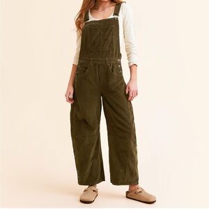 NWOT We The Free Corduroy Good Luck Barrel Overalls